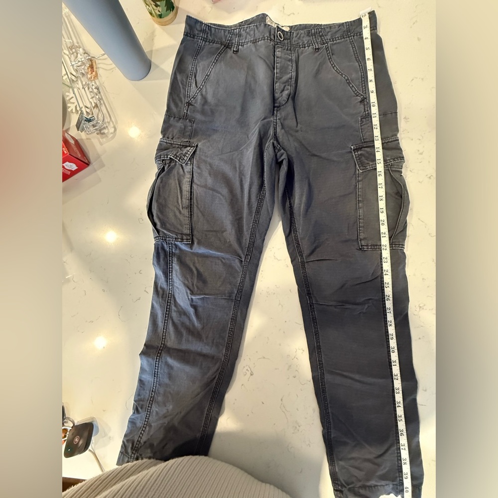 Free People Charcoal Cargo Utility Pants. Size 10. 100% cotton. - Picture 2 of 8